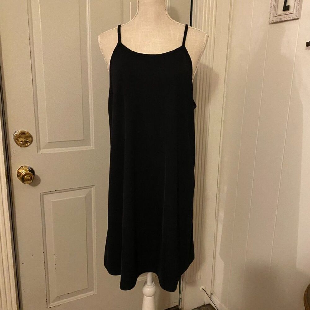 Wallflower Black Spaghetti Strap Scoop Neck Slip Dress Size 1X